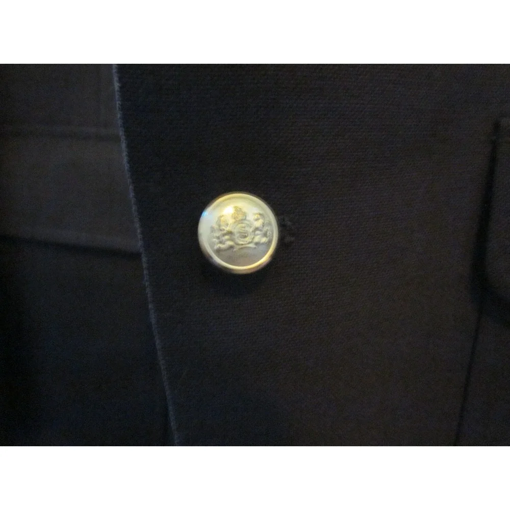 Stafford Blazer 42R Brown Classic Two Button Gold Crest Button Sport Coat
